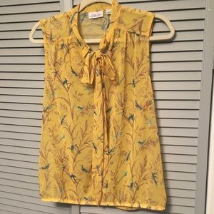 Sweet Pea bird print blouse szM